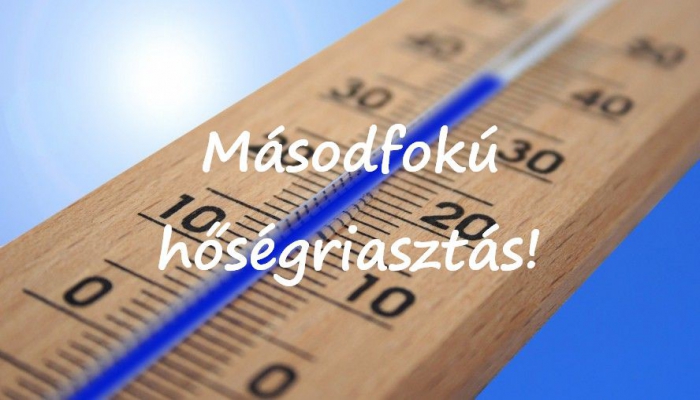 Másodfokú hőségriasztás lépett életbe