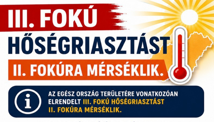 Hőségriasztás - mérsékelve!