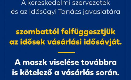 Felfüggesztették az idősek vásárlási idősávját