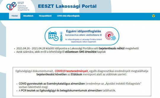 Megnyílt az online oltási időpontfoglaló