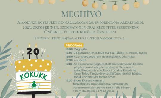 20 éves a Kokukk - meghívó, pályázat, nyereményjáték