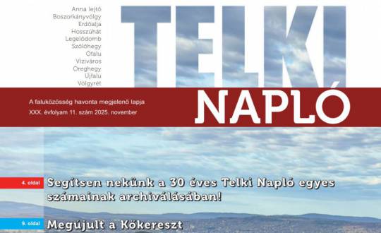 Megérkezett a legújabb Napló - lapozza át friss telki híreinkért!