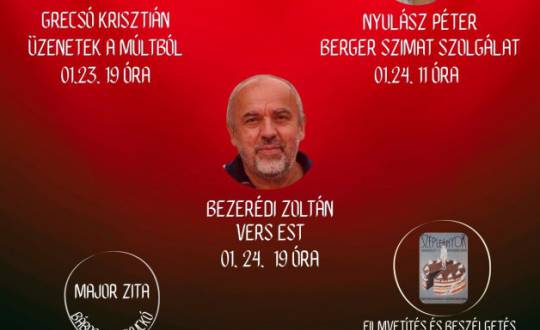 Grecsó, Nyulász, Bezerédi - programkavalkád a magyar kultúra napja alkalmából