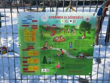 Elsősegélynyújtó táblák a játszótereken