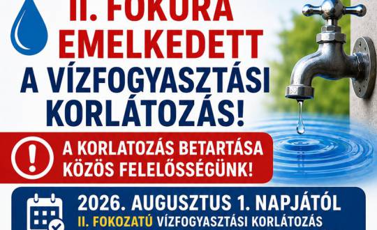 II. fokozatú vízkorlátozás