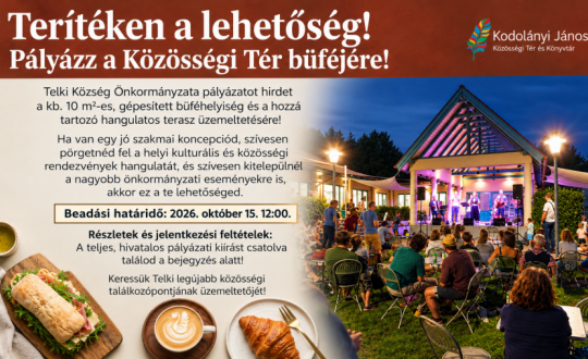 Terítéken a lehetőség! Pályázz a Közösségi Tér büféjére!
